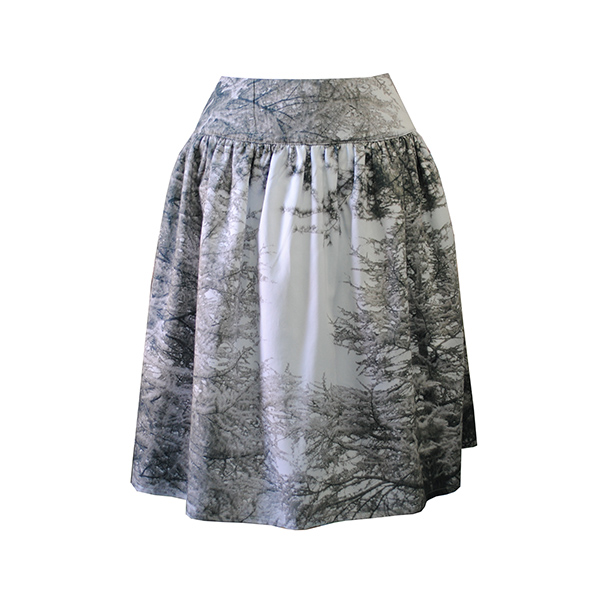 gray gathered skirt