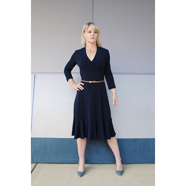 Ash Dress with Sleeves in Navy – Zilpah Tart