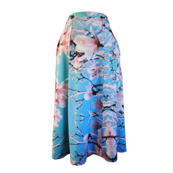 Magnolia print skirt