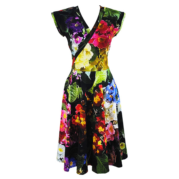 Bamboo Cross Front Dress in Polyanthus Print – Zilpah Tart